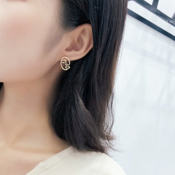 💙Art Stud Earrings Sterling Silver Post - Picture 4 of 7